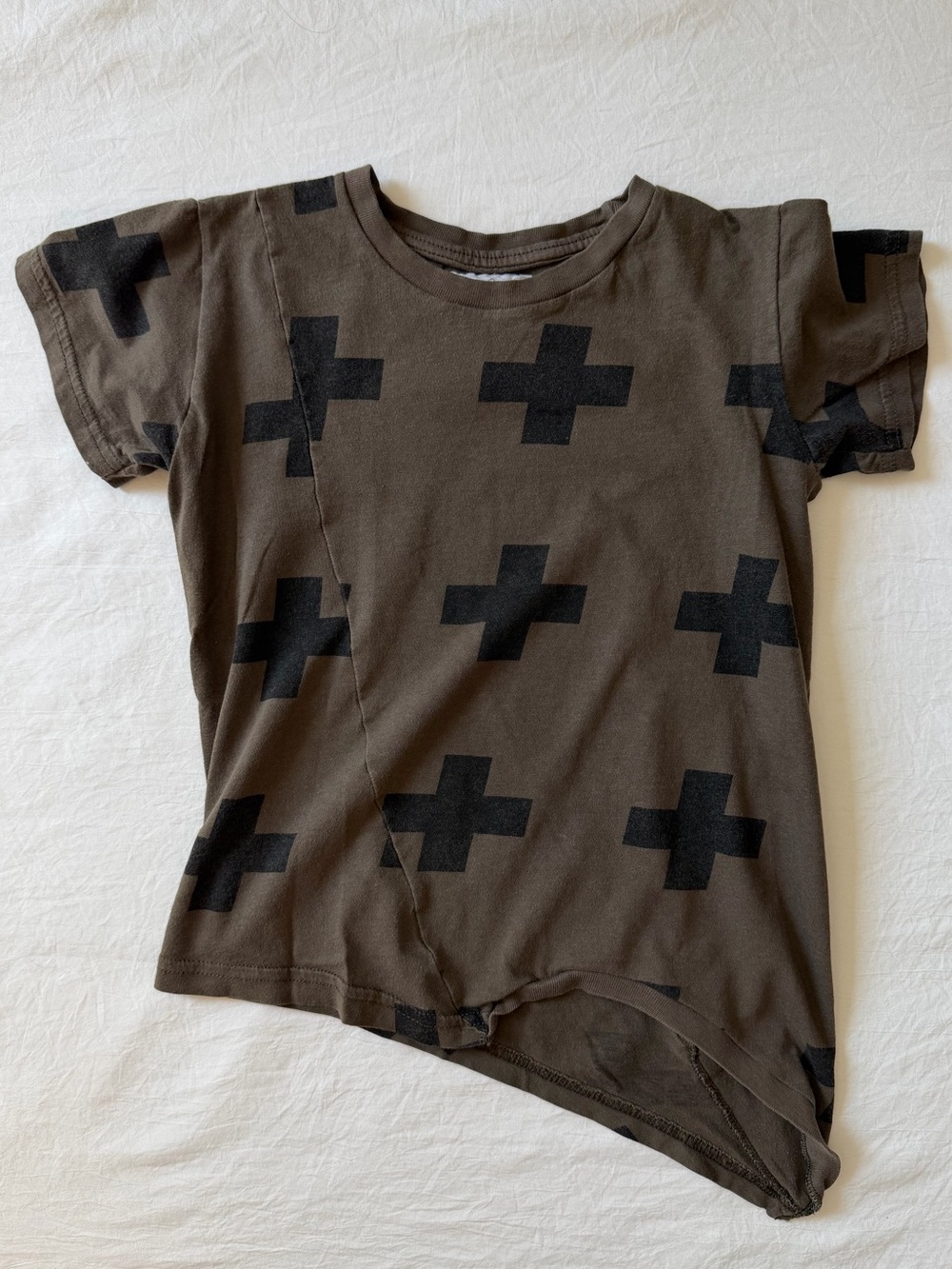 NUNUNU Kids 3-4Y Plus Print Unbalanced Asymmetrical Tee